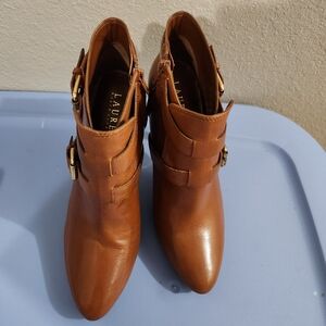 Lauren Ralph Lauren Brown Leather Women's Ankle Boots
